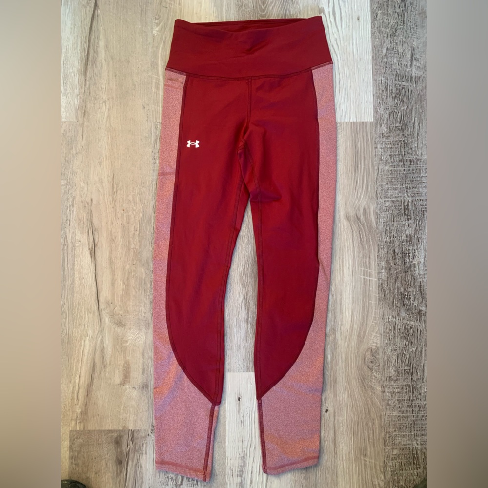 Under Armour red Coldgear Leggings Size Smal